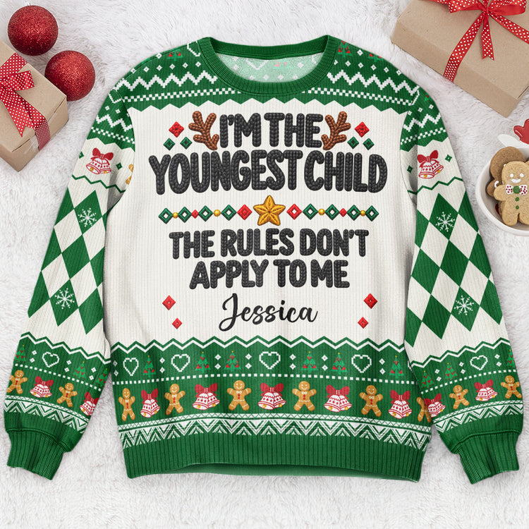 Family Rules For Siblings Christmas Gifts For Her, Him - Personalized Ugly Sweater 7