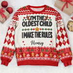 Family Rules For Siblings Christmas Gifts For Her, Him - Personalized Ugly Sweater 8