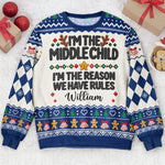 Family Rules For Siblings Christmas Gifts For Her, Him - Personalized Ugly Sweater 9