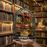Fantasy Book, Book Dragon Gift For Book Lovers - Personalized Wooden Plaque 4