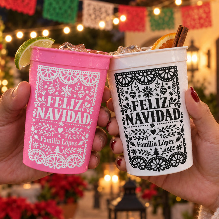 Feliz Navidad Custom Papel Picado Party Cups - Personalized Cups 3