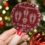 First Christmas As A Family Custom Footprints - Personalized Ornament 2