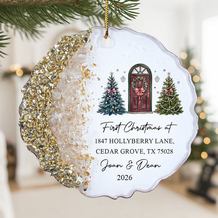First Christmas At New Home Milestone Keepsake - Personalized Resin Ornament 1