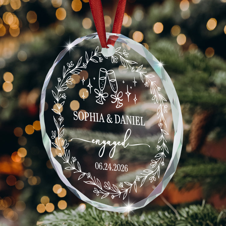First Christmas Engaged Ornaments Engagement Wedding Gifts For Couple - Personalized Ornament 5