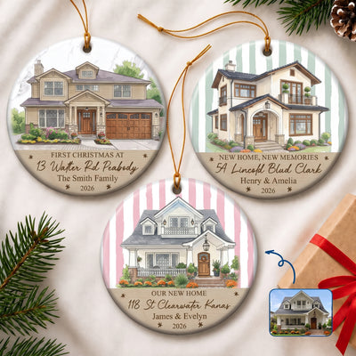 First Christmas In Our New Home, Personalized New Home Photo - Personalized Ornament