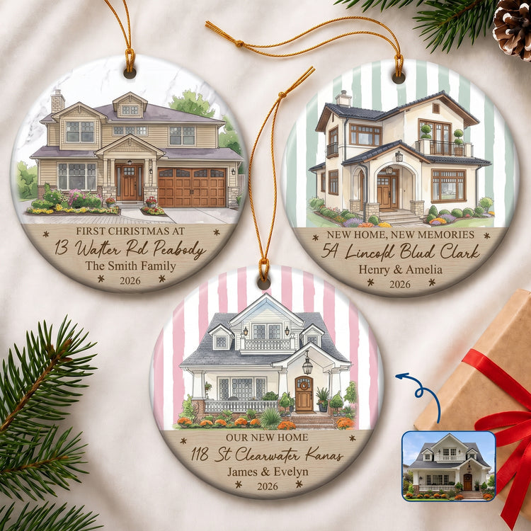 First Christmas In Our New Home, Personalized New Home Photo - Personalized Ornament 1