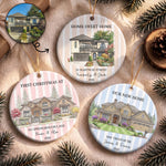 First Christmas Together In New Home Christmas 2026 Custom Photo Watercolor - Personalized Ornament 1