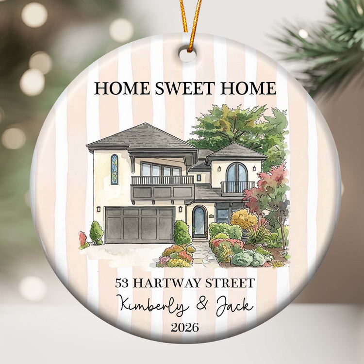 First Christmas Together In New Home Christmas 2026 Custom Photo Watercolor - Personalized Ornament 2