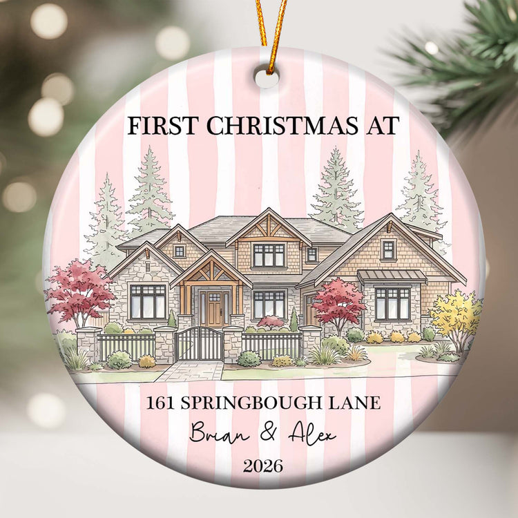 First Christmas Together In New Home Christmas 2026 Custom Photo Watercolor - Personalized Ornament 3