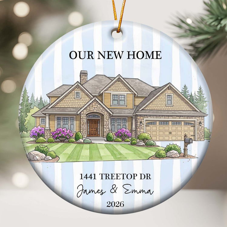 First Christmas Together In New Home Christmas 2026 Custom Photo Watercolor - Personalized Ornament 4