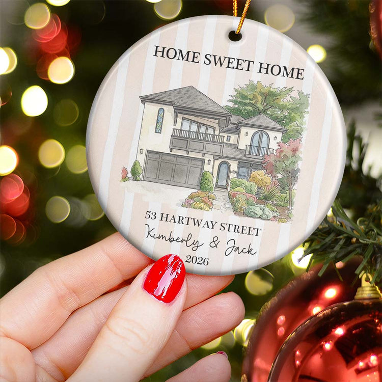 First Christmas Together In New Home Christmas 2026 Custom Photo Watercolor - Personalized Ornament 5