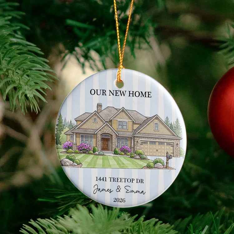 First Christmas Together In New Home Christmas 2026 Custom Photo Watercolor - Personalized Ornament 6