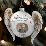 First Christmas Without You Custom Photo Memorial Christmas - Personalized Ornament 2