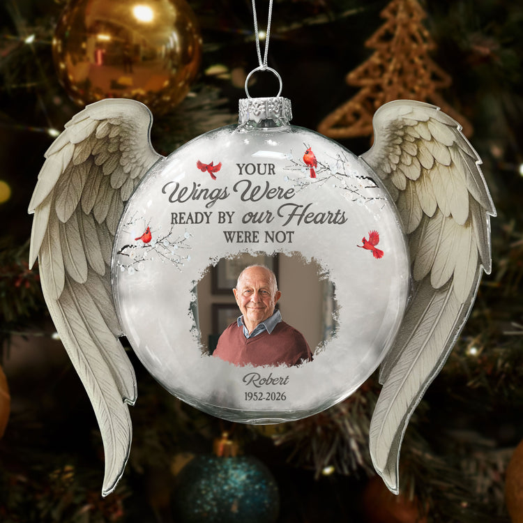 First Christmas Without You Custom Photo Memorial Christmas - Personalized Ornament 5