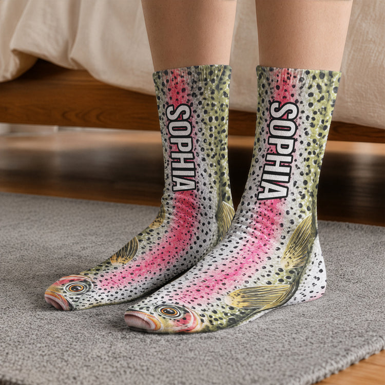 Fishing Funny 3D Gift For Grandpa Dad Husband - Personalized Socks 3