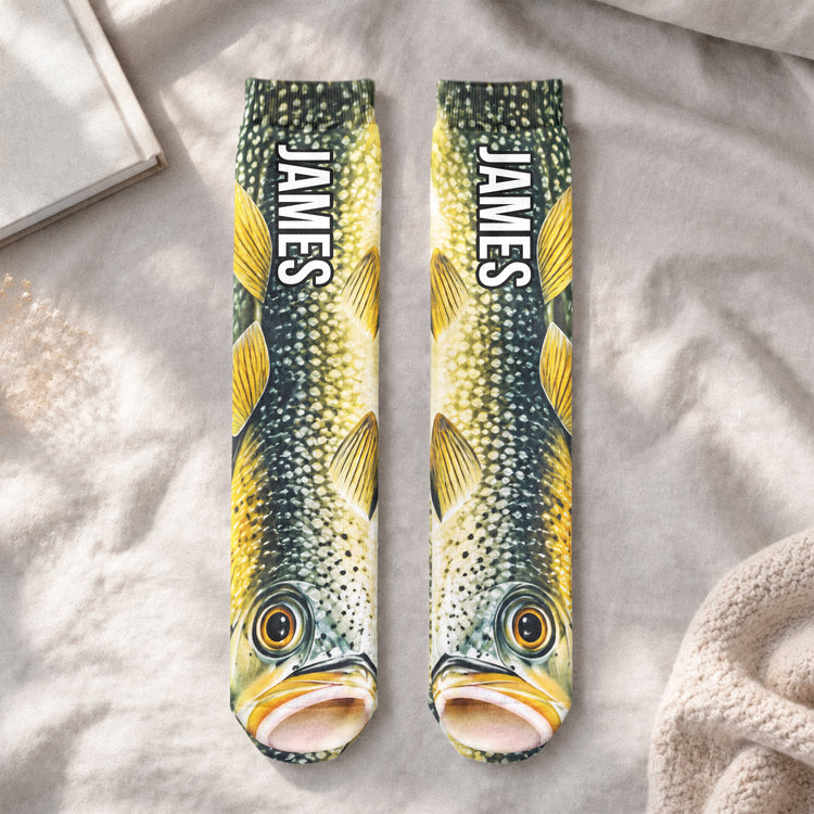 Fishing Funny 3D Gift For Grandpa Dad Husband - Personalized Socks 4