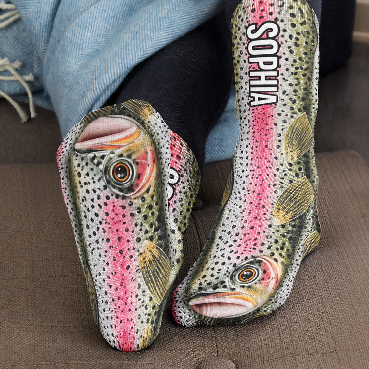 Fishing Funny 3D Gift For Grandpa Dad Husband - Personalized Socks 6