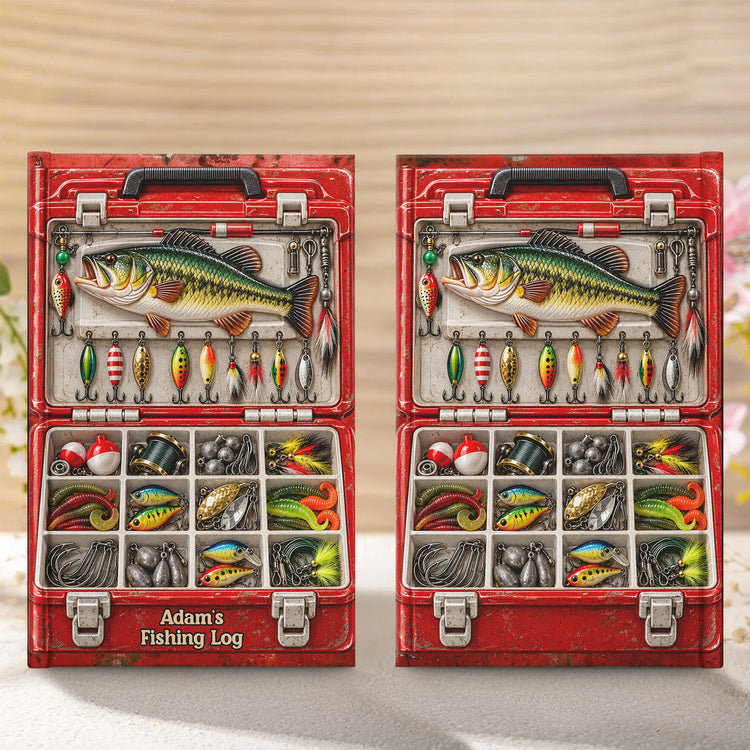 Fishing Log Book Fishing Tackle Box Printed - Gifts For Him - Personalized Journal 3