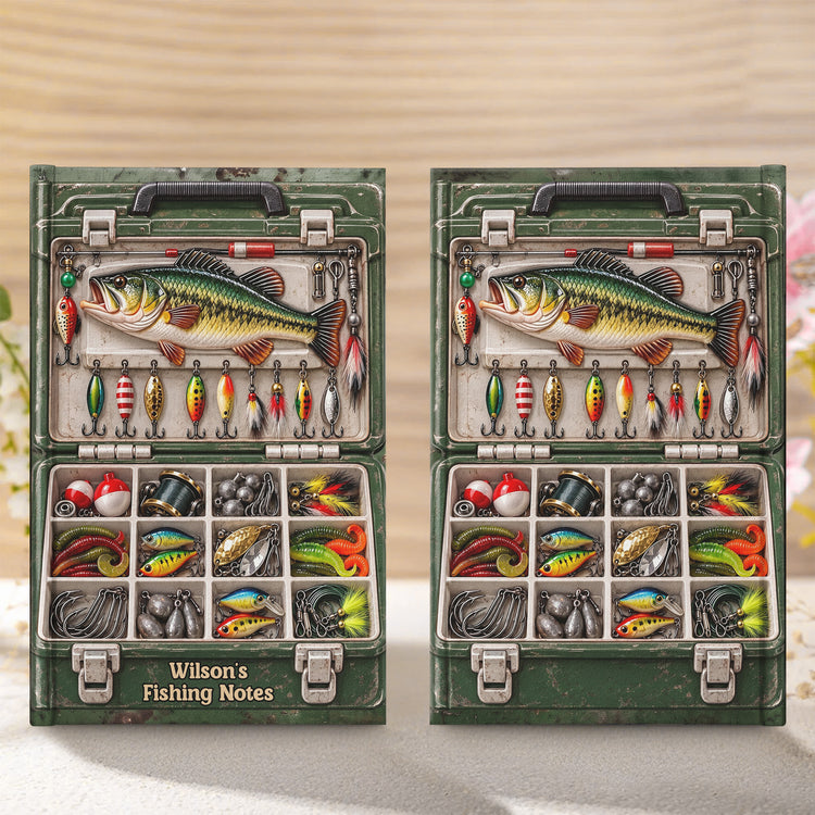 Fishing Log Book Fishing Tackle Box Printed - Gifts For Him - Personalized Journal 5