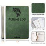 Fishing Log Book - Leather Fishlog Golf Gift For Him, Husband, Dad, Grandpa - Personalized Journal 6