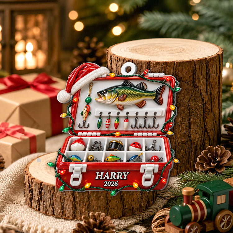 Fishing Tackle Box 3D Ornament For Fisherman, Dad Fishing Man Gifts - Personalized Ornament 3