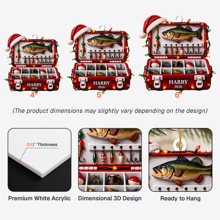 Fishing Tackle Box 3D Ornament For Fisherman, Dad Fishing Man Gifts - Personalized Ornament 5