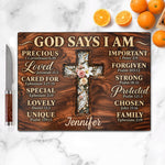 Floral Faith Kitchen Decor Rustic Farmhouse Resin Effect Gift For Her - Personalized Cutting Board 2
