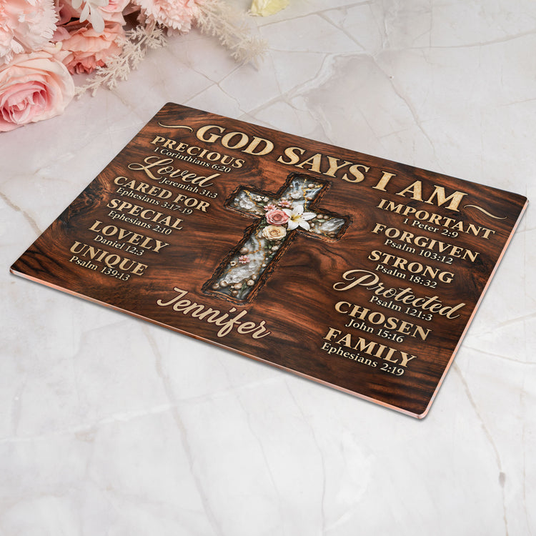 Floral Faith Kitchen Decor Rustic Farmhouse Resin Effect Gift For Her - Personalized Cutting Board 3