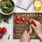 Floral Faith Kitchen Decor Rustic Farmhouse Resin Effect Gift For Her - Personalized Cutting Board 4