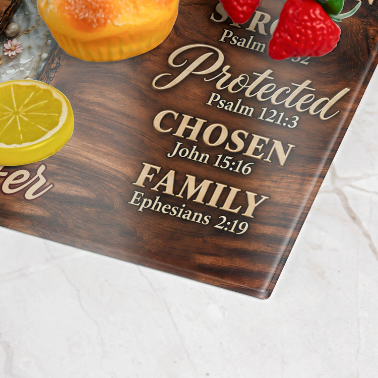 Floral Faith Kitchen Decor Rustic Farmhouse Resin Effect Gift For Her - Personalized Cutting Board 5