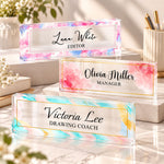 Floral Office Decor Custom Name Gift For Coworker Teacher - Personalized Name Plate 2