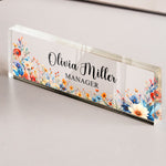 Floral Office Decor Custom Name Gift For Coworker Teacher - Personalized Name Plate 6