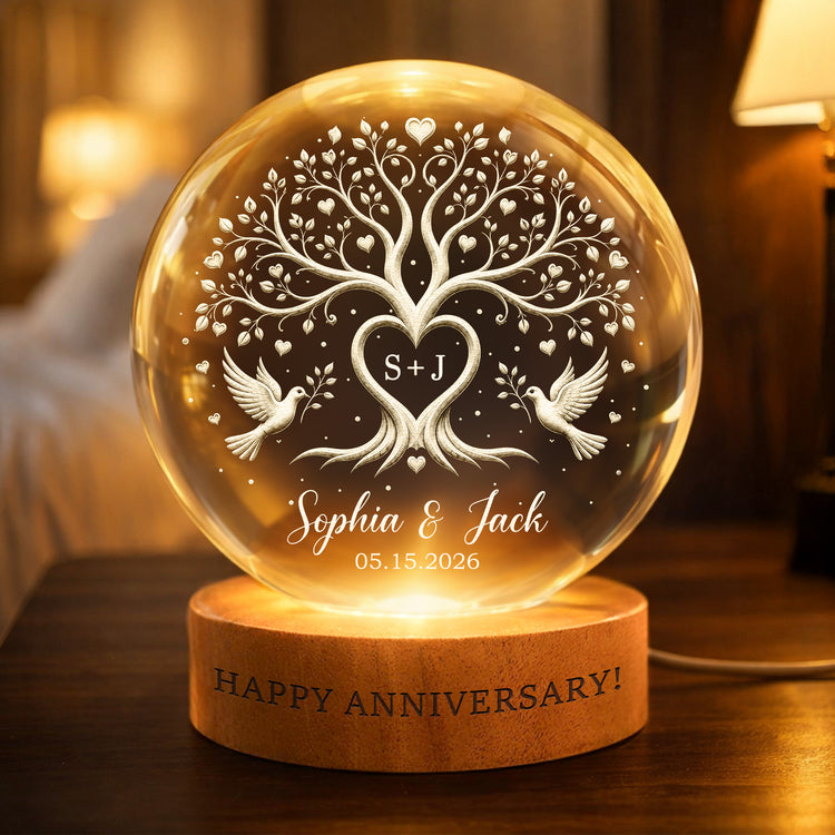 Forever & Always Couple Anniversary Gifts For Her, Him New Version - Personalized Night Light 2