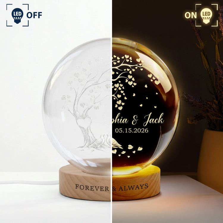 Forever & Always Couple Anniversary Gifts For Her, Him New Version - Personalized Night Light 5