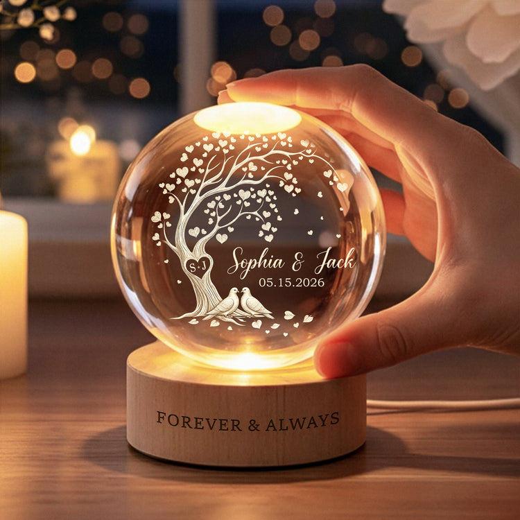 Forever & Always Couple Anniversary Gifts For Her, Him New Version - Personalized Night Light 6