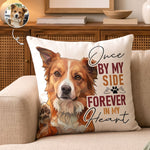 Forever In My Heart Custom Pet Portrait Pet Loss Gifts For Pet Parents - Personalized Pillow 1