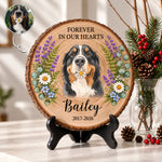 Forever In My Heart Pet Loss Custom Photo Watercolor - Personalized Wooden Plaque 1