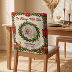 Forever In Our Hearts Christmas Custom Photo Memorial - Personalized Chair Back Cover 5