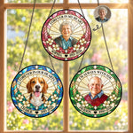 Forever In Our Hearts Stained Glass Photo Art Memorial - Personalized Window Hanging Suncatcher 1