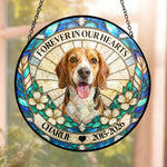 Forever In Our Hearts Stained Glass Photo Art Memorial - Personalized Window Hanging Suncatcher 2