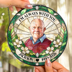 Forever In Our Hearts Stained Glass Photo Art Memorial - Personalized Window Hanging Suncatcher 3