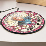 Forever In Our Hearts Stained Glass Photo Art Memorial - Personalized Window Hanging Suncatcher 4