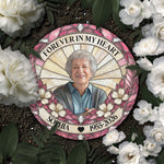 Forever In Our Hearts Stained Glass Photo Art Memorial Pet Loss Gifts - Personalized Garden Stone 2