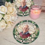 Forever In Our Hearts Stained Glass Photo Art Memorial Pet Loss Gifts - Personalized Garden Stone 3