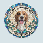 Forever In Our Hearts Stained Glass Photo Art Memorial Pet Loss Gifts - Personalized Garden Stone 4