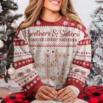 Forever Linked Together Christmas Gifts For Siblings, Family - Personalized Ugly Sweater 2