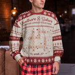 Forever Linked Together Christmas Gifts For Siblings, Family - Personalized Ugly Sweater 3