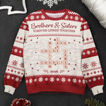 Forever Linked Together Christmas Gifts For Siblings, Family - Personalized Ugly Sweater 6