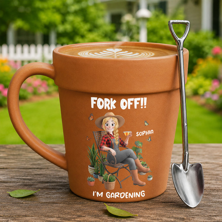 Fork Off!! I’m Gardening - Gifts For Her, Gardener, Mom, Grandma, Wife - Personalized Mug 2