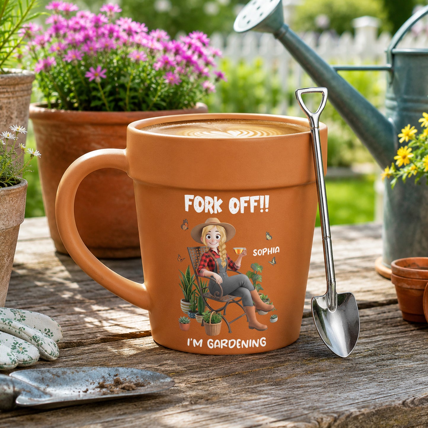 Fork Off!! I’m Gardening - Gifts For Her, Gardener, Mom, Grandma, Wife - Personalized Mug 4